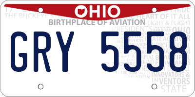 OH license plate GRY5558