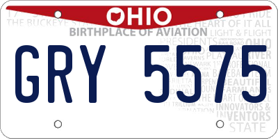 OH license plate GRY5575