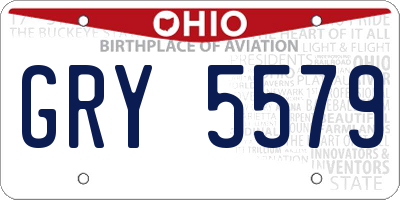 OH license plate GRY5579