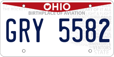 OH license plate GRY5582