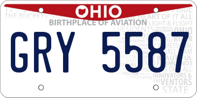 OH license plate GRY5587