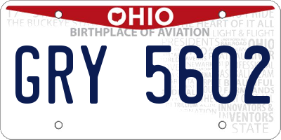 OH license plate GRY5602