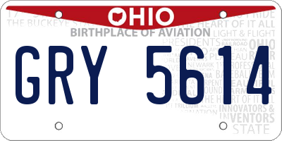 OH license plate GRY5614