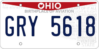 OH license plate GRY5618