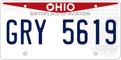 OH license plate GRY5619