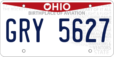 OH license plate GRY5627