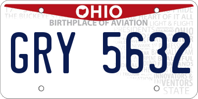 OH license plate GRY5632