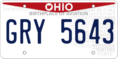 OH license plate GRY5643