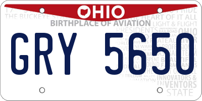 OH license plate GRY5650