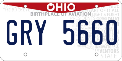 OH license plate GRY5660