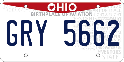OH license plate GRY5662