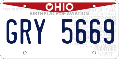 OH license plate GRY5669