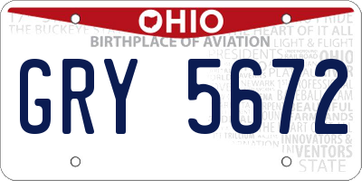 OH license plate GRY5672