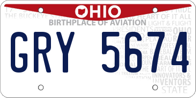 OH license plate GRY5674
