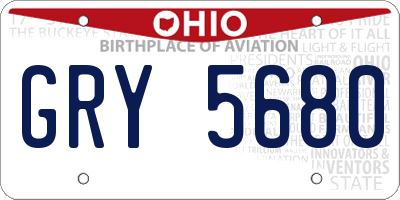OH license plate GRY5680
