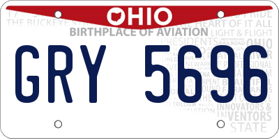 OH license plate GRY5696