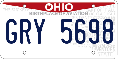 OH license plate GRY5698