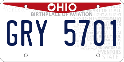 OH license plate GRY5701