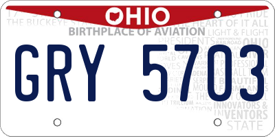 OH license plate GRY5703