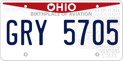 OH license plate GRY5705