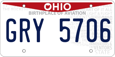OH license plate GRY5706