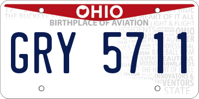 OH license plate GRY5711