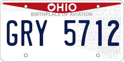 OH license plate GRY5712