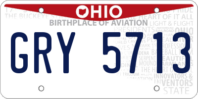 OH license plate GRY5713