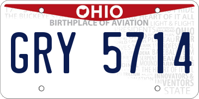 OH license plate GRY5714