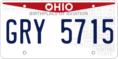 OH license plate GRY5715