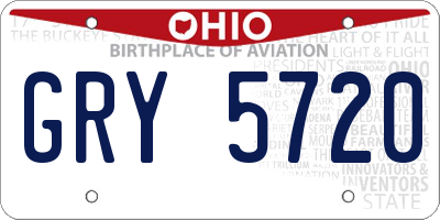 OH license plate GRY5720