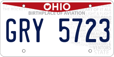OH license plate GRY5723