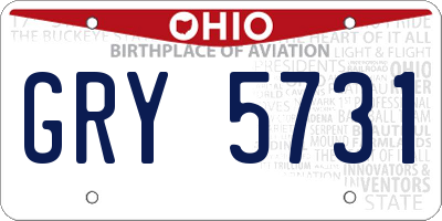 OH license plate GRY5731
