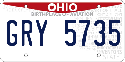 OH license plate GRY5735