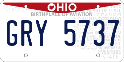 OH license plate GRY5737