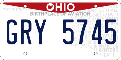 OH license plate GRY5745