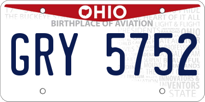 OH license plate GRY5752