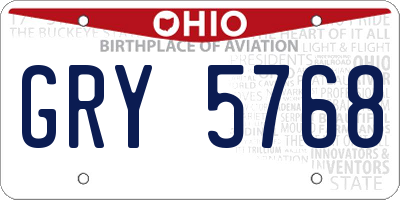 OH license plate GRY5768
