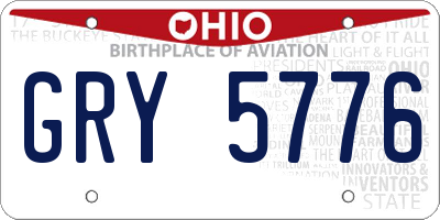 OH license plate GRY5776