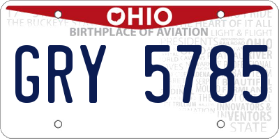 OH license plate GRY5785