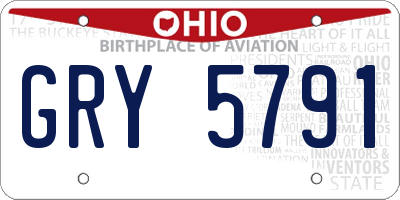 OH license plate GRY5791