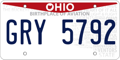 OH license plate GRY5792