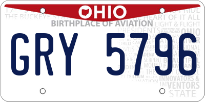 OH license plate GRY5796