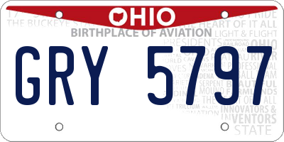 OH license plate GRY5797
