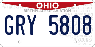 OH license plate GRY5808