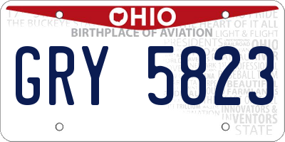 OH license plate GRY5823