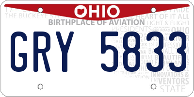 OH license plate GRY5833