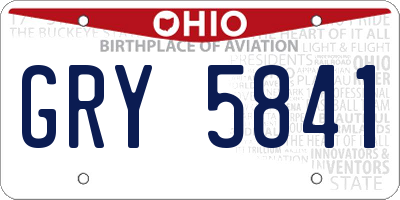 OH license plate GRY5841