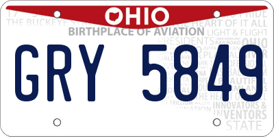 OH license plate GRY5849