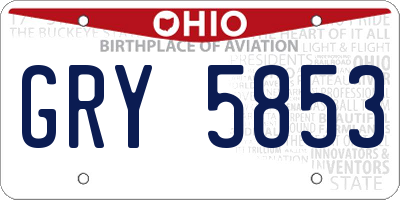 OH license plate GRY5853